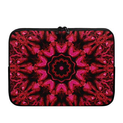 Pink Rose Kaleidoscope Print Laptop Sleeve
