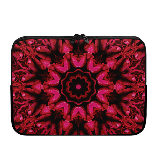 Pink Rose Kaleidoscope Print Laptop Sleeve