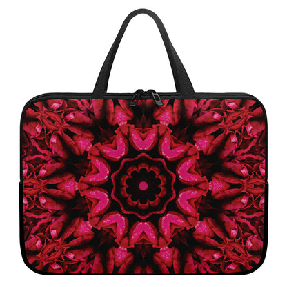 Pink Rose Kaleidoscope Print Laptop Sleeve With Handle