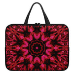 Pink Rose Kaleidoscope Print Laptop Sleeve With Handle