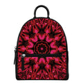 Pink Rose Kaleidoscope Print Leather Backpack