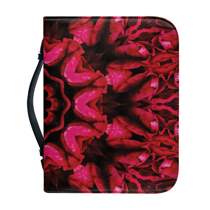 Pink Rose Kaleidoscope Print Leather Bible Cover