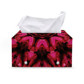 Pink Rose Kaleidoscope Print Leather Tissue Box Cover