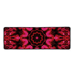 Pink Rose Kaleidoscope Print Long Kitchen Mat