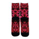 Pink Rose Kaleidoscope Print Long Socks