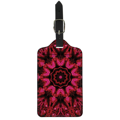Pink Rose Kaleidoscope Print Luggage Tag