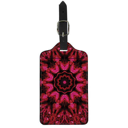 Pink Rose Kaleidoscope Print Luggage Tag