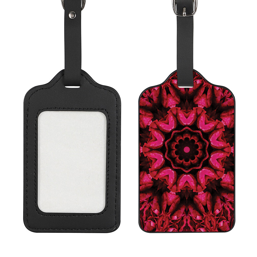 Pink Rose Kaleidoscope Print Luggage Tag