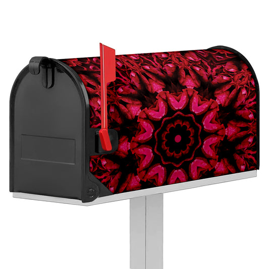 Pink Rose Kaleidoscope Print Mailbox Cover
