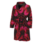 Pink Rose Kaleidoscope Print Men's Bathrobe