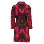 Pink Rose Kaleidoscope Print Men's Bathrobe