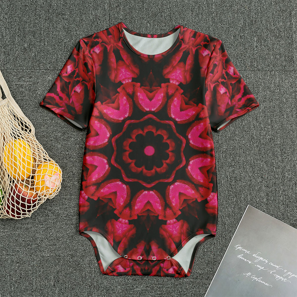 Pink Rose Kaleidoscope Print Men's Bodysuit