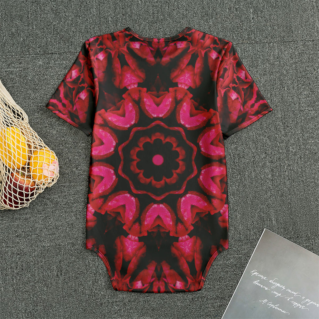 Pink Rose Kaleidoscope Print Men's Bodysuit