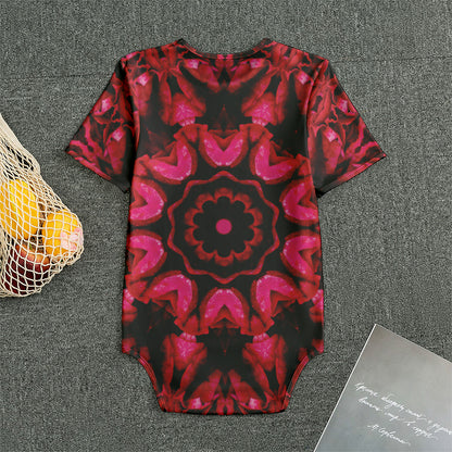 Pink Rose Kaleidoscope Print Men's Bodysuit
