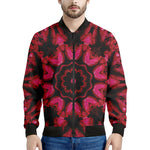 Pink Rose Kaleidoscope Print Men's Bomber Jacket