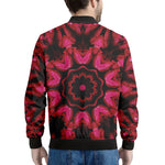 Pink Rose Kaleidoscope Print Men's Bomber Jacket