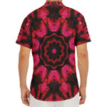 Pink Rose Kaleidoscope Print Men's Deep V-Neck Shirt