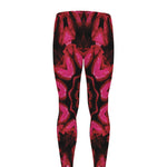 Pink Rose Kaleidoscope Print Men's leggings