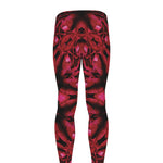 Pink Rose Kaleidoscope Print Men's leggings
