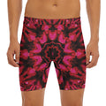 Pink Rose Kaleidoscope Print Men's Long Boxer Briefs