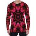 Pink Rose Kaleidoscope Print Men's Long Sleeve T-Shirt