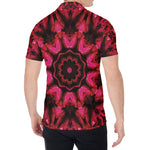 Pink Rose Kaleidoscope Print Men's Shirt