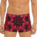 Pink Rose Kaleidoscope Print Men's Short Boxer Briefs