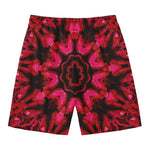 Pink Rose Kaleidoscope Print Men's Swim Trunks