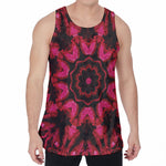 Pink Rose Kaleidoscope Print Men's Velvet Tank Top