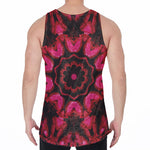 Pink Rose Kaleidoscope Print Men's Velvet Tank Top