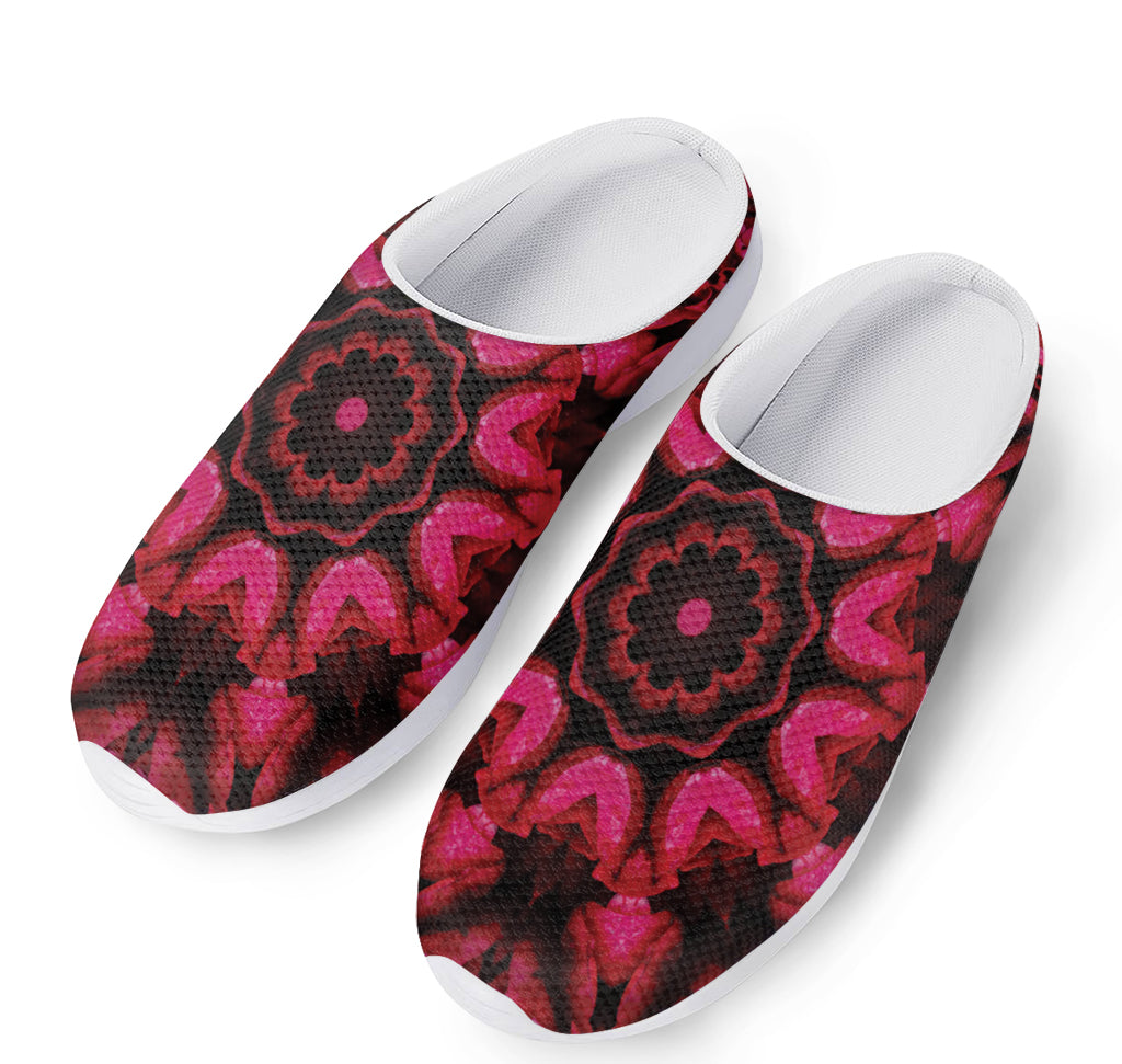 Pink Rose Kaleidoscope Print Mesh Casual Shoes