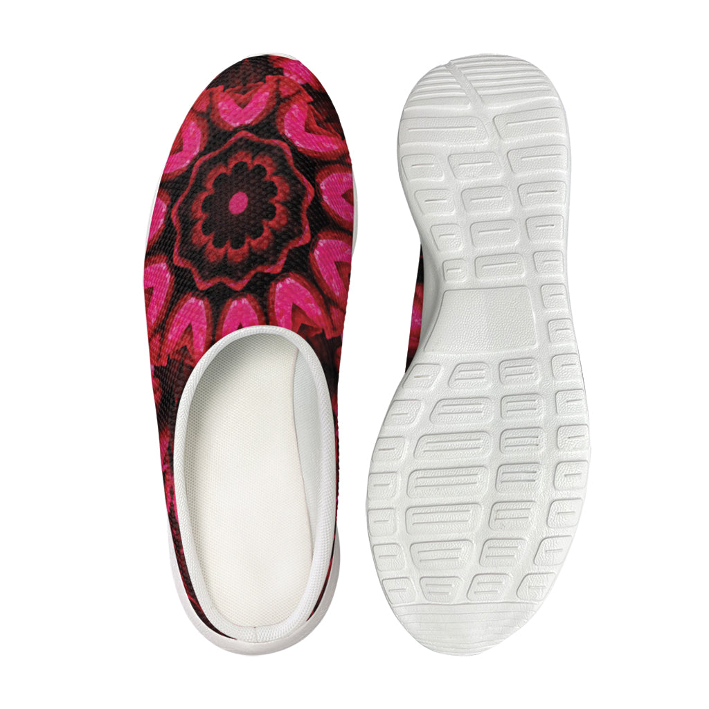 Pink Rose Kaleidoscope Print Mesh Casual Shoes