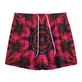 Pink Rose Kaleidoscope Print Mesh Shorts