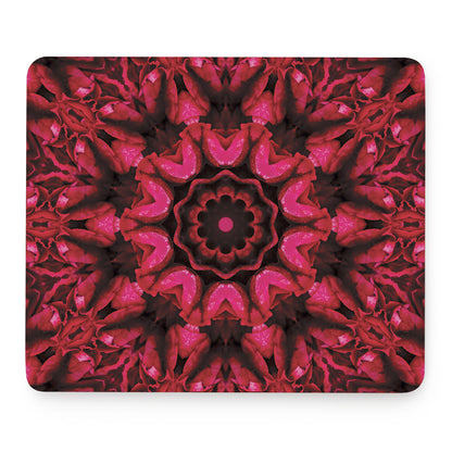 Pink Rose Kaleidoscope Print Mouse Pad