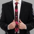 Pink Rose Kaleidoscope Print Necktie