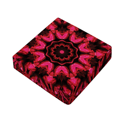 Pink Rose Kaleidoscope Print Outdoor Seat Cushion Cover