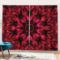 Pink Rose Kaleidoscope Print Pencil Pleat Curtains
