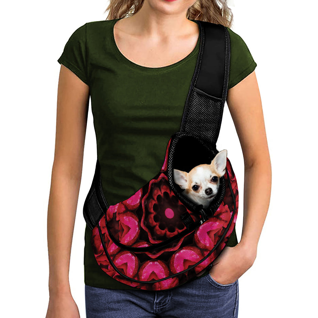Pink Rose Kaleidoscope Print Pet Sling Carrier