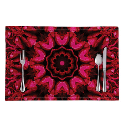 Pink Rose Kaleidoscope Print Placemat