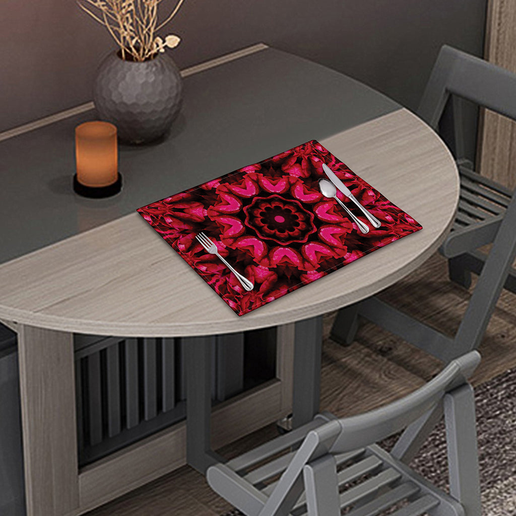 Pink Rose Kaleidoscope Print Placemat