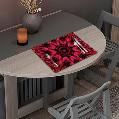 Pink Rose Kaleidoscope Print Placemat