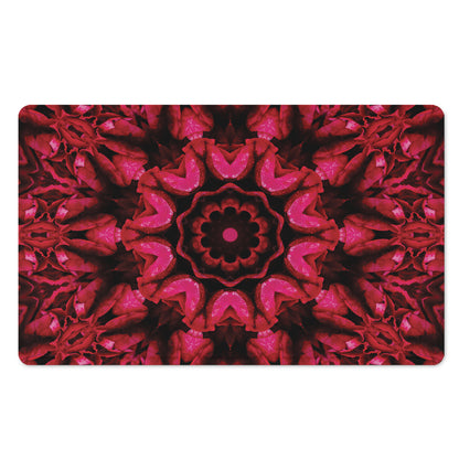 Pink Rose Kaleidoscope Print Polyester Doormat
