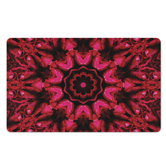 Pink Rose Kaleidoscope Print Polyester Doormat
