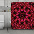 Pink Rose Kaleidoscope Print Polyester Shower Curtain