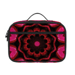 Pink Rose Kaleidoscope Print Portable Lunch Bag