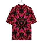 Pink Rose Kaleidoscope Print Rayon Hawaiian Shirt