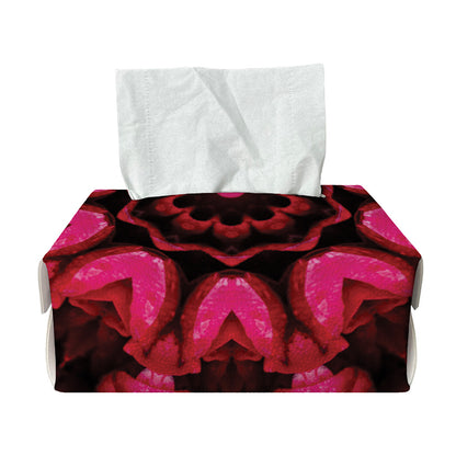 Pink Rose Kaleidoscope Print Rectangle Tissue Box Cover