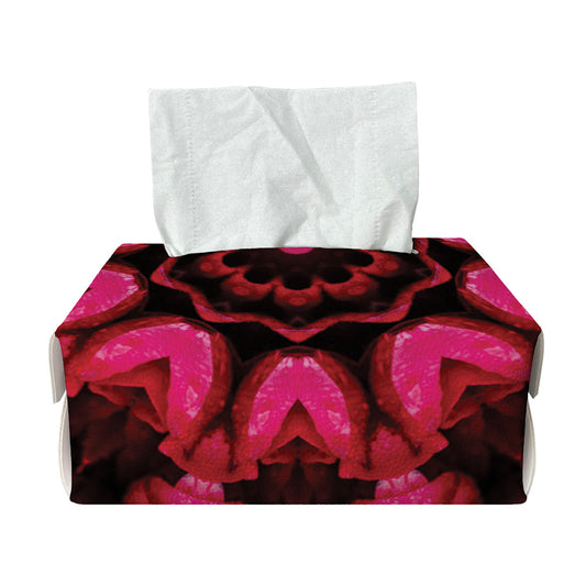 Pink Rose Kaleidoscope Print Rectangle Tissue Box Cover
