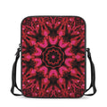 Pink Rose Kaleidoscope Print Rectangular Crossbody Bag