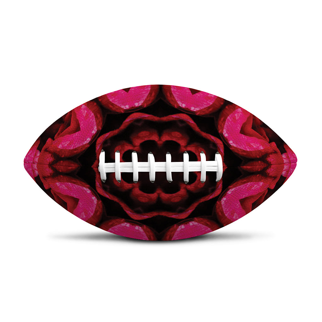 Pink Rose Kaleidoscope Print Rugby Ball